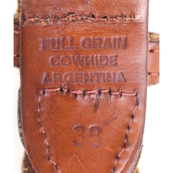 ARGENTINA BRAIDED BROWN GENUINE LEATHER 1" Wd CASUAL MEN'S BELT Sz 38 (G41 - Picture 7 of 12